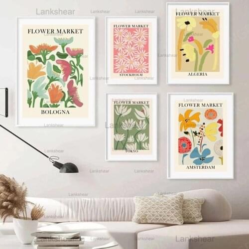 Lankshear Canvas Modern Abstract Flower Painting Vintage Watercolor Painting Pictures Printing Nordic Artwork Home Decor