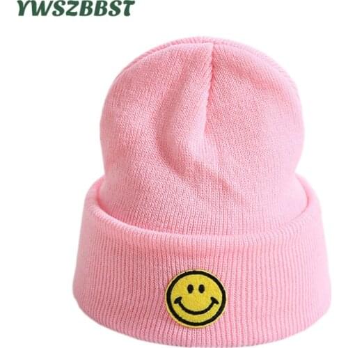 New Autumn Winter Smile Knitted Baby Hat Girls Boys Beanies Crochet Children Hat Warm Baby Cap