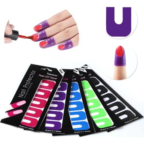 New 1pcs Plastic Peel Off Tape Sticker Nail Protector Easy Fast Clean for Nail Art Painting Polish UV Gel Stamping Plate Tools