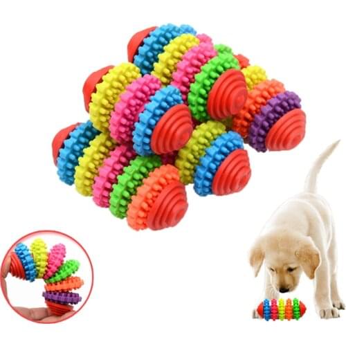 Rubber dog toys Colorful Dog dental teething healthy Chew Toys gear shape pet dog playing For Small Big Dogs product Pet toys