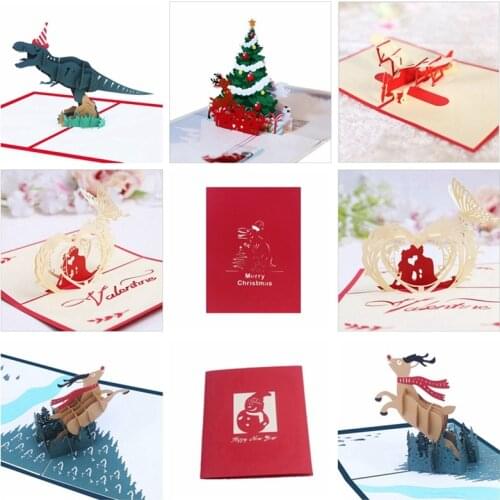 3D Pop-Up Greeting Cards Birthday Card for Girl Kids Wife Husband Cake Greeting Card Postcards Gifts Card with Envelope Stickers