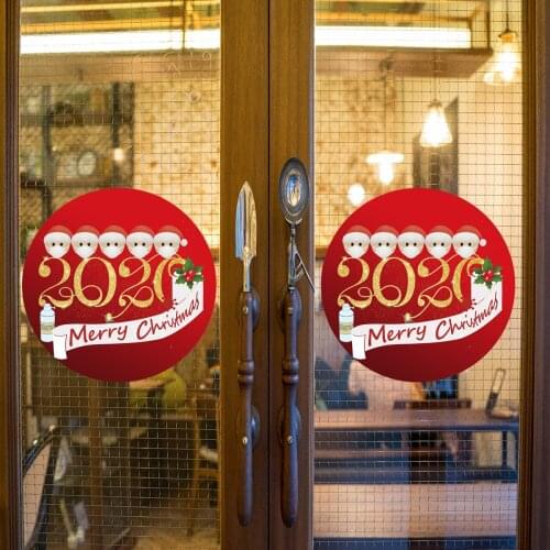 Christmas Wall Stickers 2020 Cute Santa Wall Decals for Showcase Mall House Living Room Bedroom Decorations