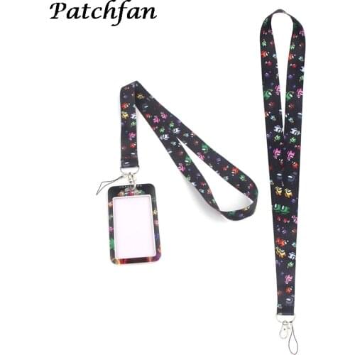AD147 Patchfan Anime Game Lanyard for keys Phone USB Badge Holders Webbing Cartoon PVC Credit Card Holder Cute ID Card Case