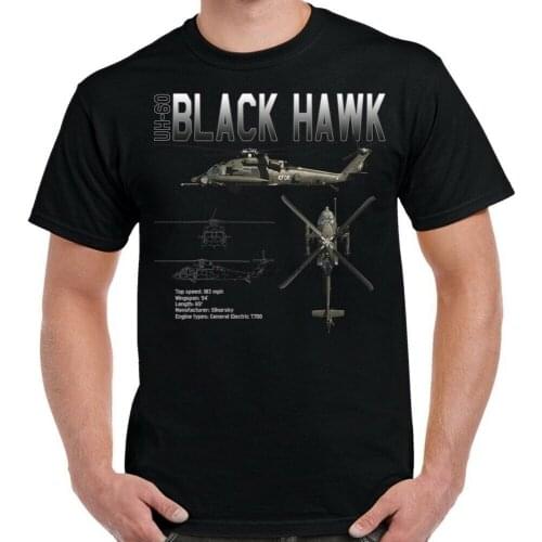 Sikorsky UH-60 Black Hawk Schematic Mens T-Shirt Cotton Brand Fashion Tops Tee Shirt