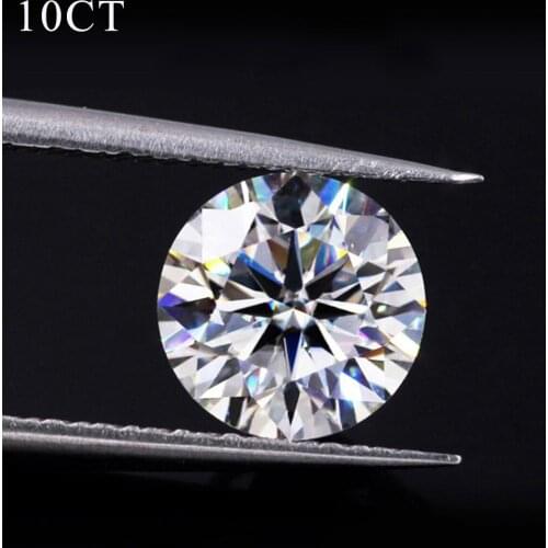 Szjinao Real 100% Loose Gemstones Moissanite Stone 10ct 14MM G Color Lab Grown Diamond For Jewelry Material With GRA Certificate
