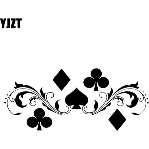 YJZT 16.8*7.2CM Lovely Poker Flowers Graphic Car Sticker Vinyl Motorcycle Decoration C12-0036