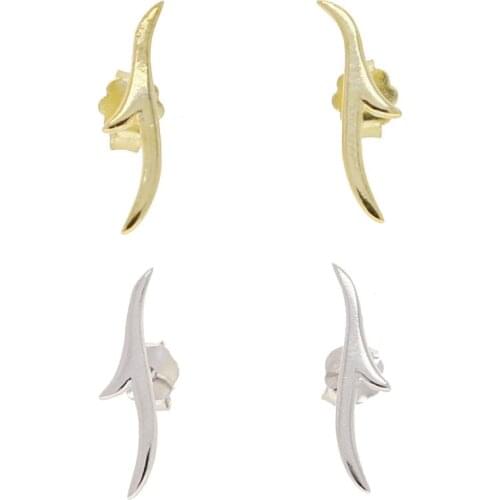 2021 Simple Earings Rushed Brinco New Design Young Girl Delicate Simple Studs 925 Sterling Bud Leaf Anti Allergy Stud Earring