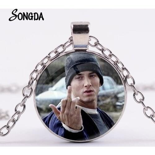 Eminem Super Star Necklace For Women Fans Chains Hip-Hop Rapper Singer Glass Cabochon Pendant Choker Gifts Jewelry 2020 Jewelry