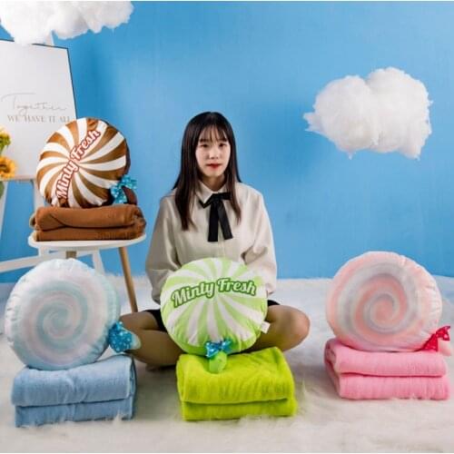 1pc 35*40cm Kawaii Candy Pillow Love Cushions Plush Stuffed toys Built-in Air Conditioning Blanket Luxury Filling Feel Smooth
