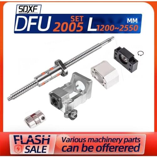 1PC Precision ball screw double nut set 2005 linear guide bearing stepping servo motor single seat fixed seat module set