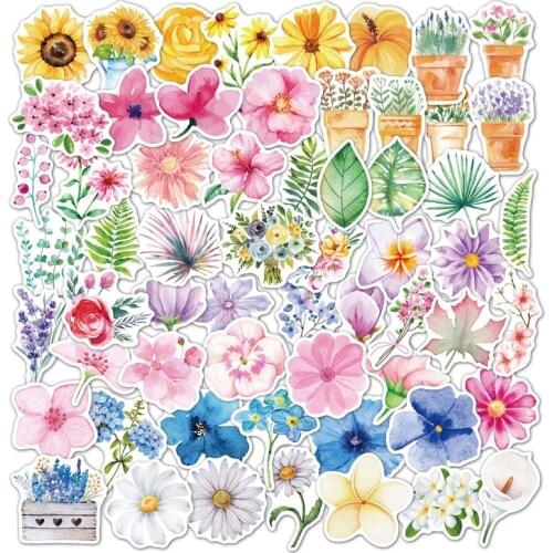 10/30/50PCS Cartoon Flower Plant Element Sticker Graffiti Suitcase Laptop Waterproof Guitar Decoration Toy Wholesale