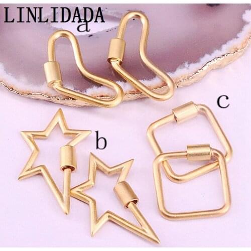 10Pcs Heart/ Square / Star Matte screw clasp charm,plating clasp charm,fashion necklace/bracelet jewelry component