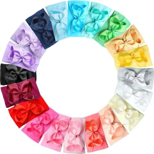 20 Colors Soft Wide Turban Baby Headbands with 4.5 inches Hair Bow Headwraps for Baby Girls Infants Newborn Hair Accessories