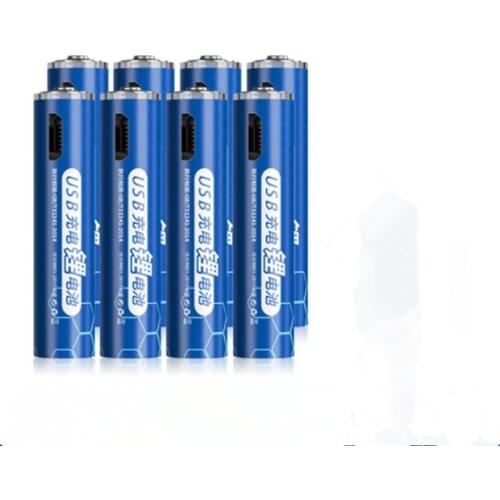 8pcs/lot New original 1.5V 1000mWh AAA rechargeable battery USB lithium rechargeable battery fast charging via Micro USB cable