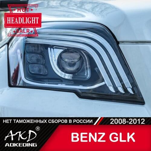 For Car BENZ GLK300 Head Lamp 2008-2012 Car Accessory Fog Light Day Running Light DRL H7 LED Bi Xenon Bulb GLK 200 260 Headlight