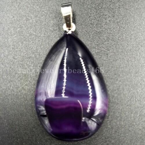 Free shipping Fashion Jewelry 22x36mm Purple Onyx Carnelian Water Drop Women Men Pendant Bead MC5408