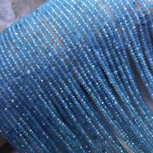 Loose beads blue topaz ROUNDEL faceted 2*3MM for DIY jewelry making FPPJ wholesale nature gemstone