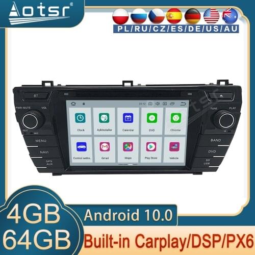 For Toyota Corolla 2013 2014 2015 2016 Android Radio Multimedia PX6 Car Audio GPS Navigation DVD Player Head Unit Carplay Stereo