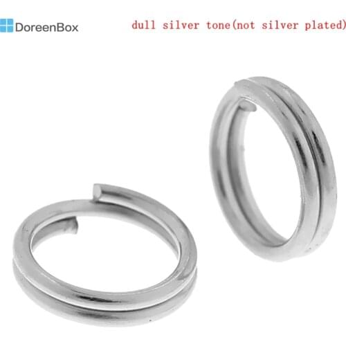 Doreen Box Lovely 800 PCs Silver Color Double Loops Open Jump Rings 6mm Dia. Findings (B04154)