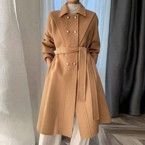 EACHIN Womens Camel Coats