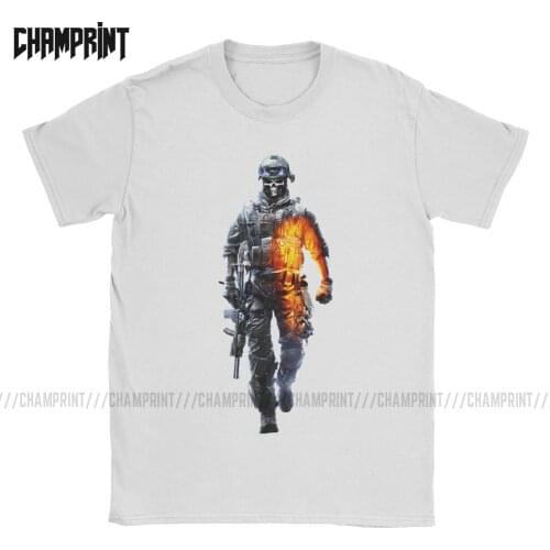Battlefield T Shirt Mens 100% Cotton Vintage T-Shirt O Neck War Bf1 Shooter for V Video Game Tees Short Sleeve Clothing Summer