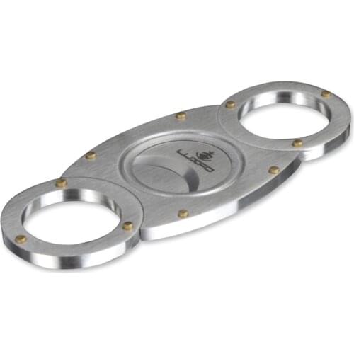 LUXFO Stainless Steel Double Guillotine Pocket Cigar Cutter tobacco cutting cutters of cigars smoke tools Sharp Blades Knife