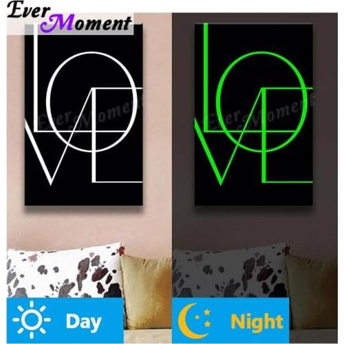 Ever Moment Diamond Painting Love Luminous Paint By Diamonds 5D Stones Shining at Night Handicraft Embroidery Mosaic N002