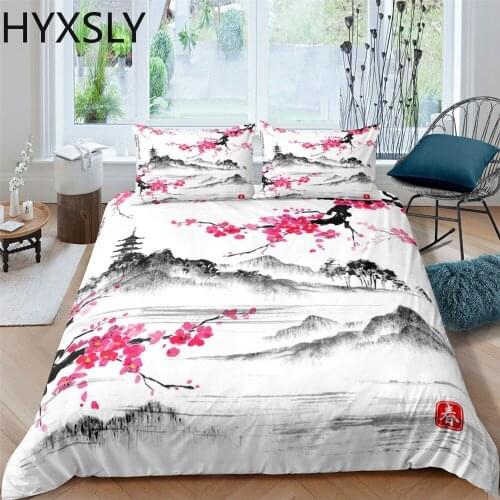 Flower Duvet Cover Set Cherry Blossoms Home Decor Bedding Set Bed cover Boys Girl Home Textile Floral Bedclothe Bed Set