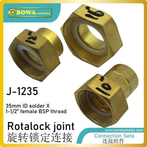 1-1/2" straight FBSP thread to 35mm solder connection sets match heat pump evaporators (25~44m3/h displacement compressors)