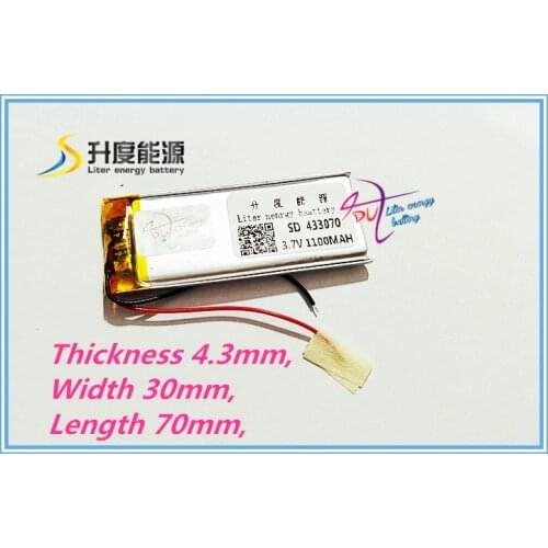Best battery brand 3.7V polymer lithium battery 433070 403070 domestic IPhoe4 special cell 1100mAH