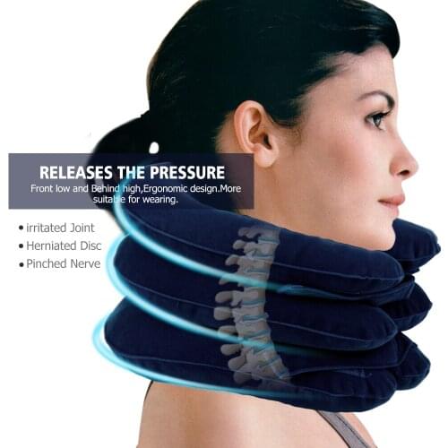 Inflatable Air Cervical Neck Traction Device Pain Stress Relief Neck Stretcher Support Cushion Tractor Support Massage Pillow