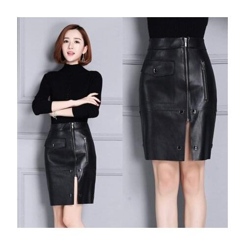 New high-waist Leather Skirt K94