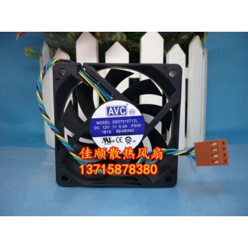 New original AVC DE07015T12L 70*70*15 12V 0.30A 4 line PWM CPU fan