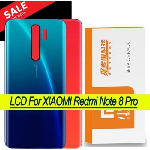 Original Back Housing Replacement for Xiaomi Redmi Note 8 Pro Note8 Pro Back Cover Battery Glass anote 8 Back battery Cover door