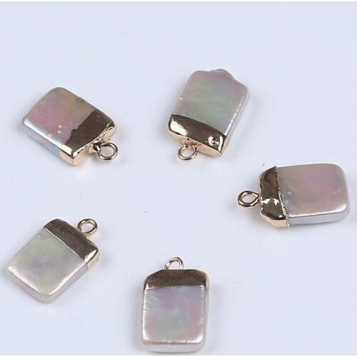 10-11mm Square Shape The Gilded Edge Necklace Pendant For Jewelry Making