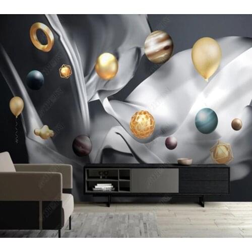 Papel de parede Fashion 3D three-dimensional planetary silk light luxury simple wallpaper mural,living room home decor