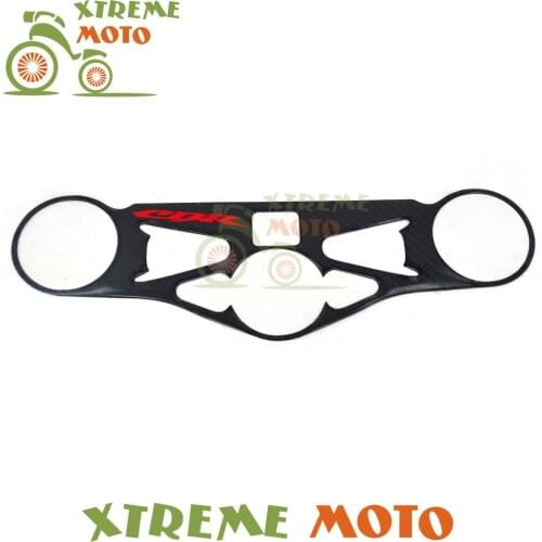 Motorcycle Carbon Fiber Front Triple Tree Clamps End Upper Top Decal Pad Sticker For Honda CBR1000RR 2008 2009 2010 2011