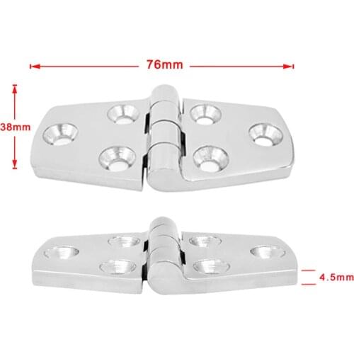 4pcs 316 Stainless Steel Polished Cast Door Hinge Strap Hinges with Screws for Boat, RVs (3x1.5 in) - Silver