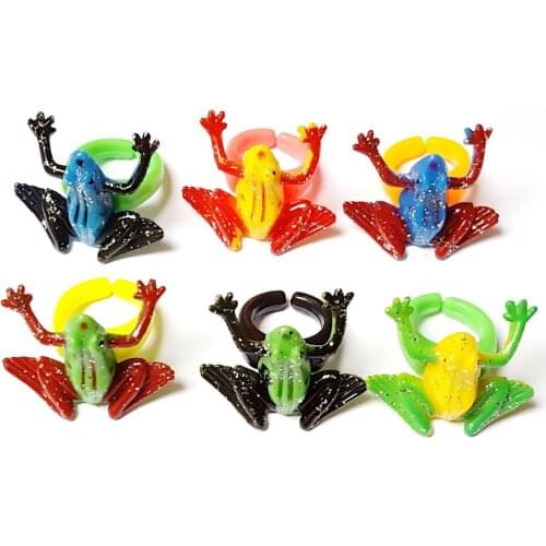 12 Plastic Frogs rings Boy Girl Kid Party Goody Loot Toy Pinata Bag Filler Favor Supply LUCKY PRIZE birthday novelty carnival