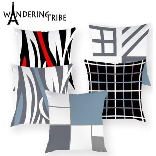 Stitching Pillow Cases Bohemian Marble Geometric Cushions Cover Simple Polyester Sofa Home Decorative Pillows Covers Dakimakura