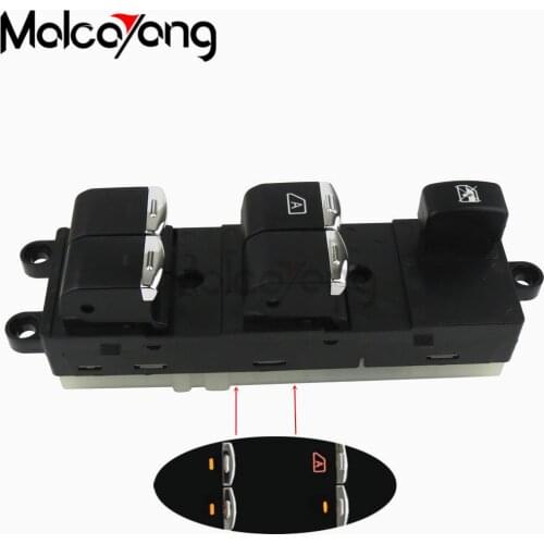 With Chrome Front Left Master Electric Window Switch For Nissan Navara D40 Qashqai Pathfinder 04-16 25401-EB30B 25401-JD001