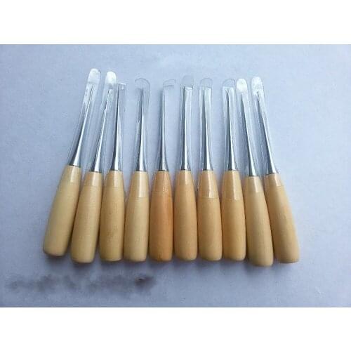 200PCS Professional Leather Wood Handle Awl Tools For Leathercraft Stitching Sewing DHL Fedex Free Shipping