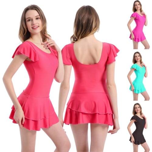 One-Piece Beach Skirt, Asian Style Ladies Swimsuit 2021 Girls Wrap Swimwear Oversized Bathing Wear Female Traditional Lotus Sle