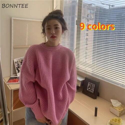 Pullovers Women Spring Sweater O-neck 9 Colors All-match Leisure Warm Aesthetic Preppy Japanese Style Sweet Colorful Stylish New