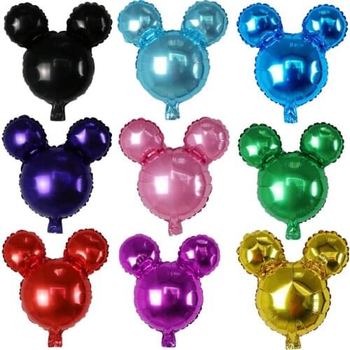 10pcs/Lot Mini Mickey Minnie Head Foil Balloons Boy Girl Baby Shower Cartoon Balloon Children Birthday Party Decoration Supplies