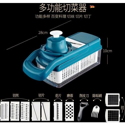 2021 Multifunctional Vegetable Cutter Fruit Slicer Grater Shredders Drain Basket Slicers 8 In 1 Gadgets Kitchen Accessories tool