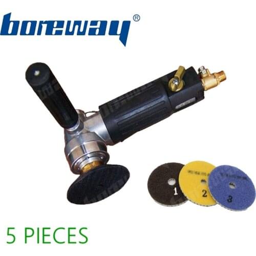 3-4 Inch With M14 Connector Pneumatic Polisher+Rubber Backer Pad+Diamond Three Step Polishing Pads For Grinding The Stone