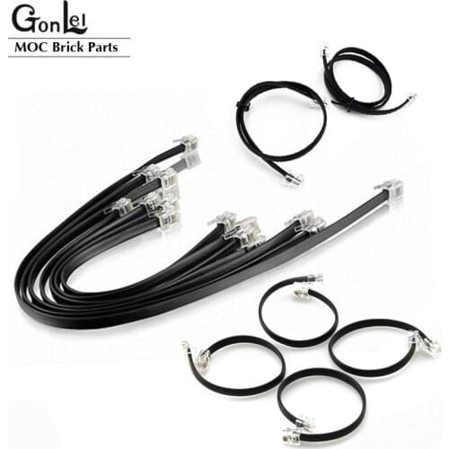7Pcs/Lot Crystal Connector cable Data line BB601 Sensor Motor Building Blocks Model Parts fit For MOC EV3 Robot 45544 9898