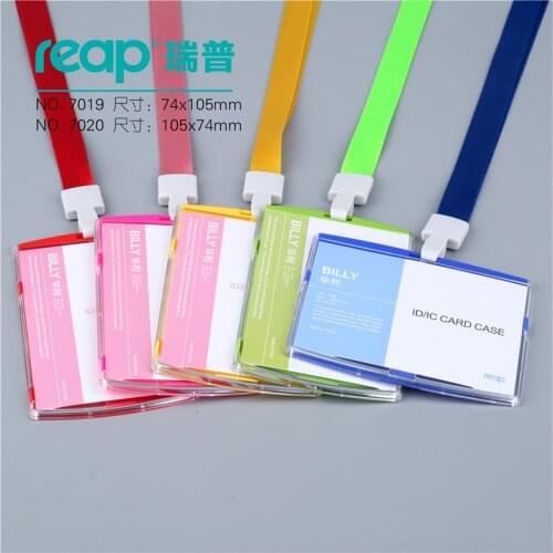 7119 Big Reap Size(105mmx74mm) with Lanyard Id/ic Card Holder Tag Badge for Kids Name School Camp Office Business