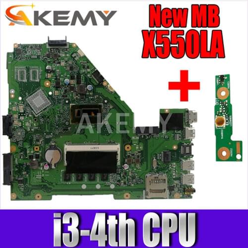 Akemy X550LA Motherboard I3-4010U 4GB RAM For Asus A550L X550LD R510L X550LC X550L X550LB laptop Motherboard Mainboard